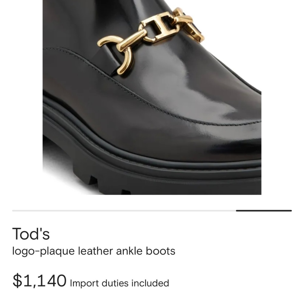Tod's logo-plaque leather ankle boots size 8.5 - Like New
